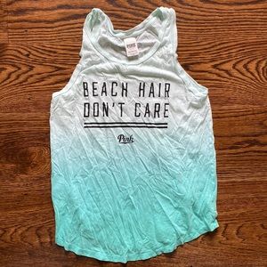 PINK blue ombré tank top/ coverup